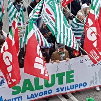 Salute: diritti, lavoro, sviluppo.  In 3000 da tutte le Marche per la  Manifestazione regionale Cgil Cisl Uil  ad Ancona