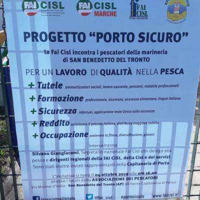 Progetto "Porto Sicuro": la Fai Cisl incontra i pescatori di San Benedetto del Tronto