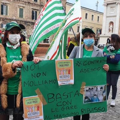 13 novembre sciopero nazionale “multiservizi”, 3mila lavoratori  nelle Marche: presidi ad Ancona, Pesaro , Ascoli Piceno, San Benedetto del Tronto