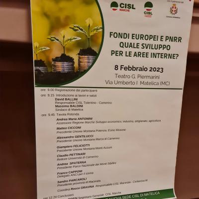 L’inaugurazione della nuova sede Cisl di Matelica, un convegno dedicato alla possibilità di declinare lo sviluppo delle aree interne facendo ricorso ai fondi europei e al Pnrr.