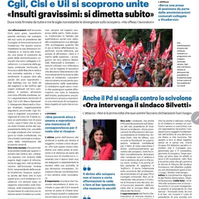 Offese ai sindacati Cgil Cisl Uil Ancona:"Dimissioni e appello alla responsabilità etica  per il neoPresidente  di VivaServizi "