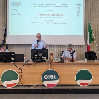 "Conflitti e negoziazione. L'arte del confronto per coltivare speranza" Seminario della CISL Marche