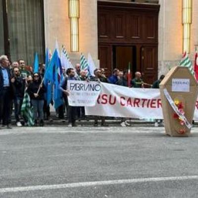 Crisi Fedrigoni :  presidio e incontro al MIMIT  per salvare l'occupazione a Fabriano