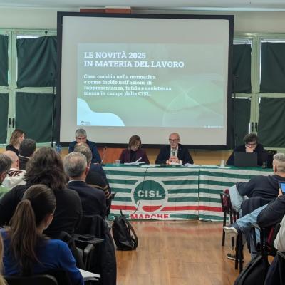 Seminario “Le novità 2025 in materia di lavoro. Cosa cambia nella normativa e come incide nell’azione di rappresentanza, tutela e assistenza messa in campo dalla Cisl”