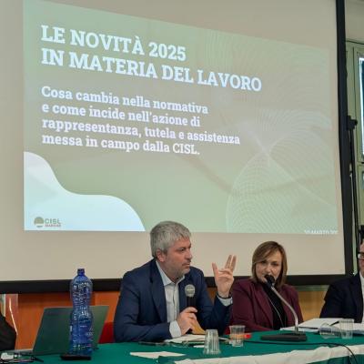 Seminario “Le novità 2025 in materia di lavoro. Cosa cambia nella normativa e come incide nell’azione di rappresentanza, tutela e assistenza messa in campo dalla Cisl”