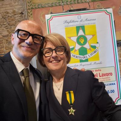 Silvia Rocchetti, dipendete CISL Marche,  insignita della "Stella al Merito del Lavoro"