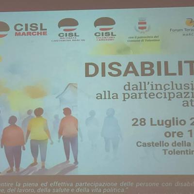 "Disabilità: dall'inclusione alla partecipazione attiva" 28 luglio convengno a Tolentino