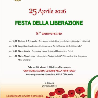 25 Aprile 2026 Festa della Liberazione