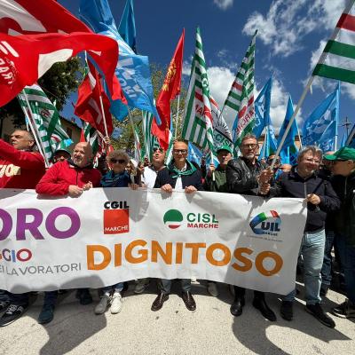 "Lavoro diginitoso" il Primo Maggio 2026 di CGIL CISL UIL Marche