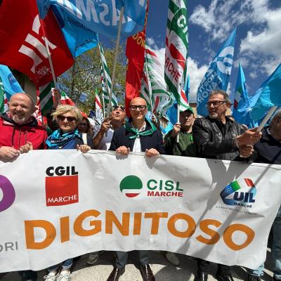 "Lavoro diginitoso" il Primo Maggio 2026 di CGIL CISL UIL Marche
