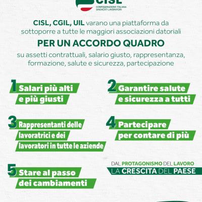 Salari giusti, sicurezza e partecipazione: le proposte della piattaforma unitaria di Cgil, Cisl e Uil