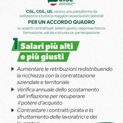 Salari giusti, sicurezza e partecipazione: le proposte della piattaforma unitaria di Cgil, Cisl e Uil