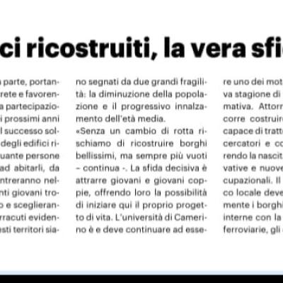 24 agosto 2016 – 24 agosto 2026  Sisma Centro Italia, Ferracuti: “La sfida è rendere le aree interne attrattive per giovani, famiglie e imprese”