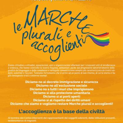 Le Marche plurali ed accoglienti  in corteo ad Ancona