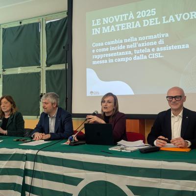 Seminario “Le novità 2025 in materia di lavoro. Cosa cambia nella normativa e come incide nell’azione di rappresentanza, tutela e assistenza messa in campo dalla Cisl”