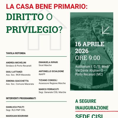 Politiche abitative, l’assessore regionale Consoli al  convegno della Cisl:   «Presto un tavolo per soluzioni condivise»