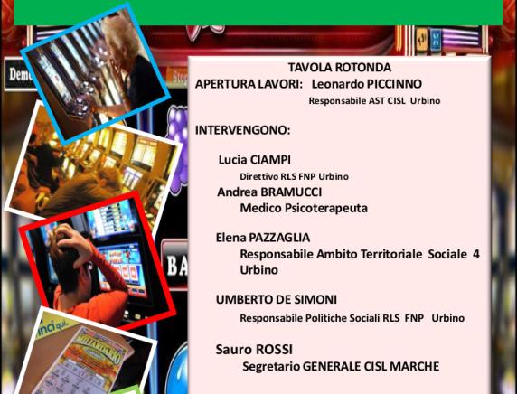 Gioco d'azzardo e ludopatia: tavola rotonda ad Urbino