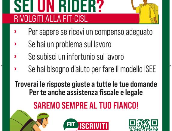 Tutele e diritti dei riders: la Fit Cisl al fianco di una categoria emergente