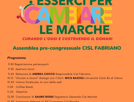 assemblea pre-congressuale Cisl  Fabriano "Esserci per cambiare le Marche"