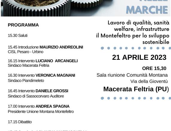 Incontro pubblico a Macerata Feltria  "Un nuovo sviluppo sostenibile  per il Montefeltro"