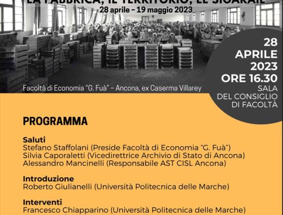 28 aprile 2023 ad Ancona Inaugurazione mostra "La manifattura tabacchi di Chiaravalle "