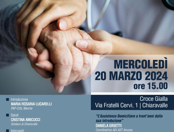 "Le cure domiciliari a trent’anni dalla loro introduzione"  20 marzo 2024 incontro a Chiaravalle (AN)