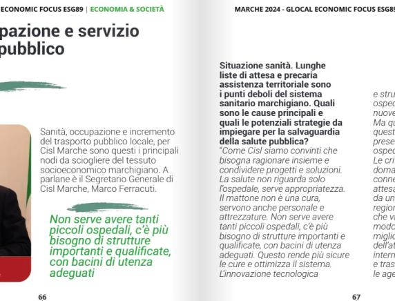 "Sanità, occupazione e servizio di trasporto pubblico" l'intervista a Marco Ferracuti su Focus Marche ESG89