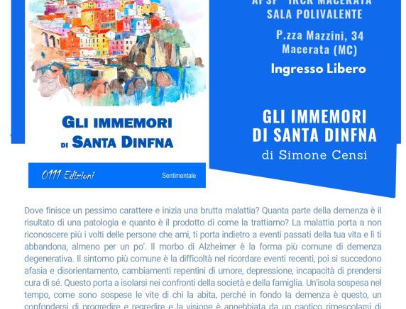 Alzheimer, ANTEAS Macerata presenta il libro “Gli Immemori di Santa Dinfna” di  Simone Censi