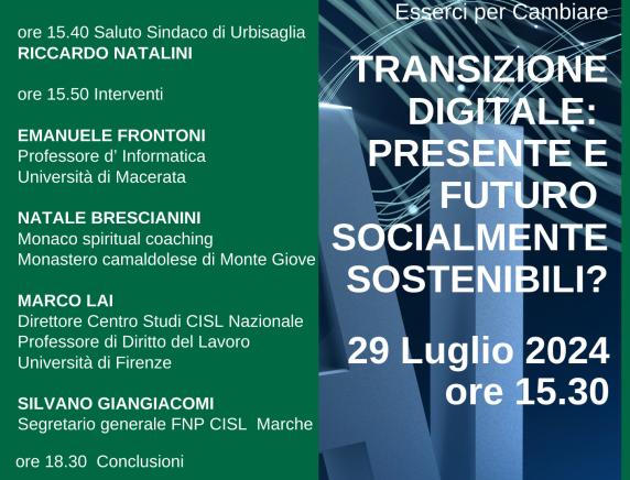 “Transizione digitale: presente e futuro socialmente sostenibili?” Convegno ad Urbisaglia (MC)