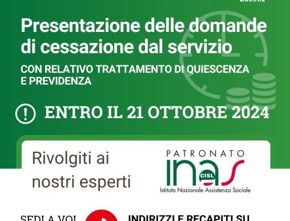 CISL SCUOLA INFORMA: Scadenze per le domande di cessazione dal servizio nel comparto scuola