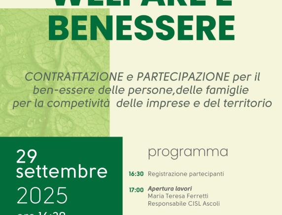 "Welfare è benessere " Convegno ad Ascoli Piceno