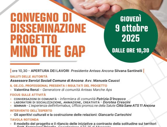 “Progetto MIND THE GAP: ad Ancona il convegno finale  sul contrasto alla solitudine degli anziani”