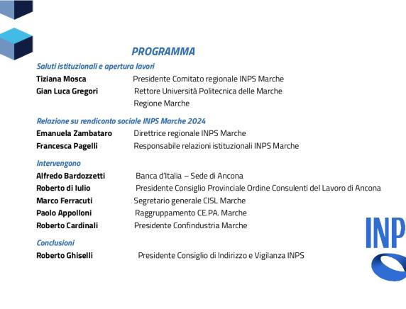 Marco Ferracuti alla presentazione del Rendiconto Sociale INPS Marche 2024