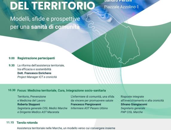 Sanità territoriale, la CISL Marche apre il confronto su modelli e prospettive della medicina di comunità