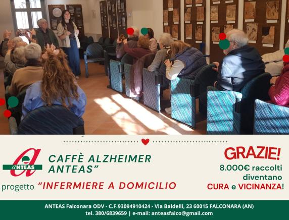 Progetto “Infermiere a Domicilio - Caffè Alzheimer ANTEAS”: i primi risultati della campagna di raccolta fondi