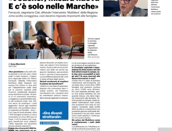 RSA aumenti delle rette, Marco Ferracuti al Resto del Carlino:"Voucher, misura nuova. E c'è solo nelle Marche"