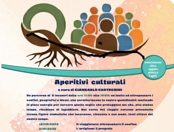 Al via gli Aperitivi Culturali: 5 incontri per riflettere insieme nell'ambito di   "Q2 Radici Vive" promosso da ANTEAS Ancona