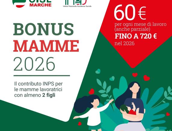 Bonus Mamme 2026: al Patronato INAS CISL verifica i requisiti e presentazione della domanda
