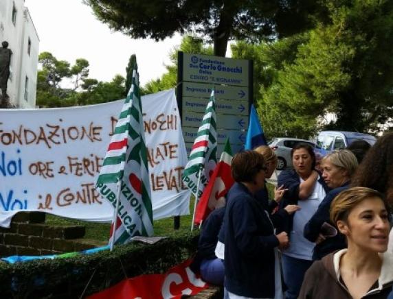 Fondazione Don Gnocchi: presidio contro la disdetta del Contratto Nazionale