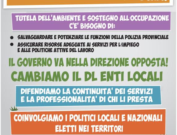 Polizia provinciale e Servizi per l'impiego: prosegue la mobilitazione