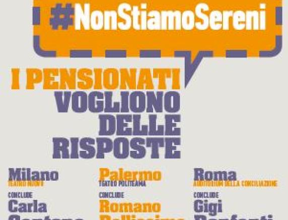 5 Novembre mobilitazione dei sindacati dei pensionati.#Nonstiamosereni, i pensionati vogliono risposte.