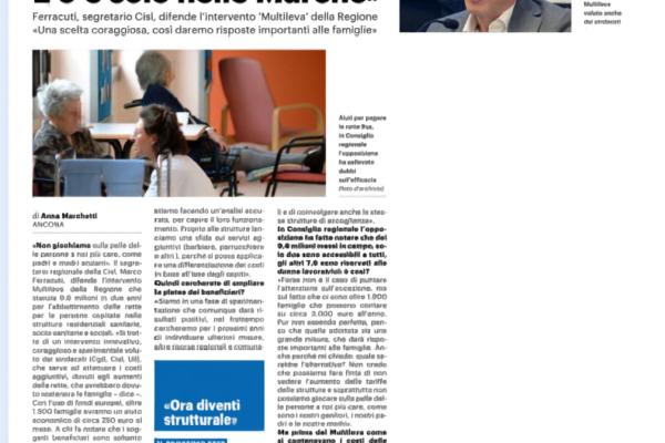 RSA aumenti delle rette, Marco Ferracuti al Resto del Carlino:"Voucher, misura nuova. E c'è solo nelle Marche"
